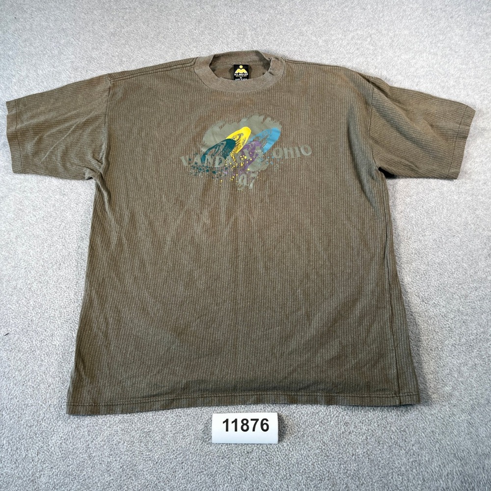 Vintage 1997 HL Miller Gold Vandalia Ohio T-Shirt Mens XL Brown Ribbed USA Made